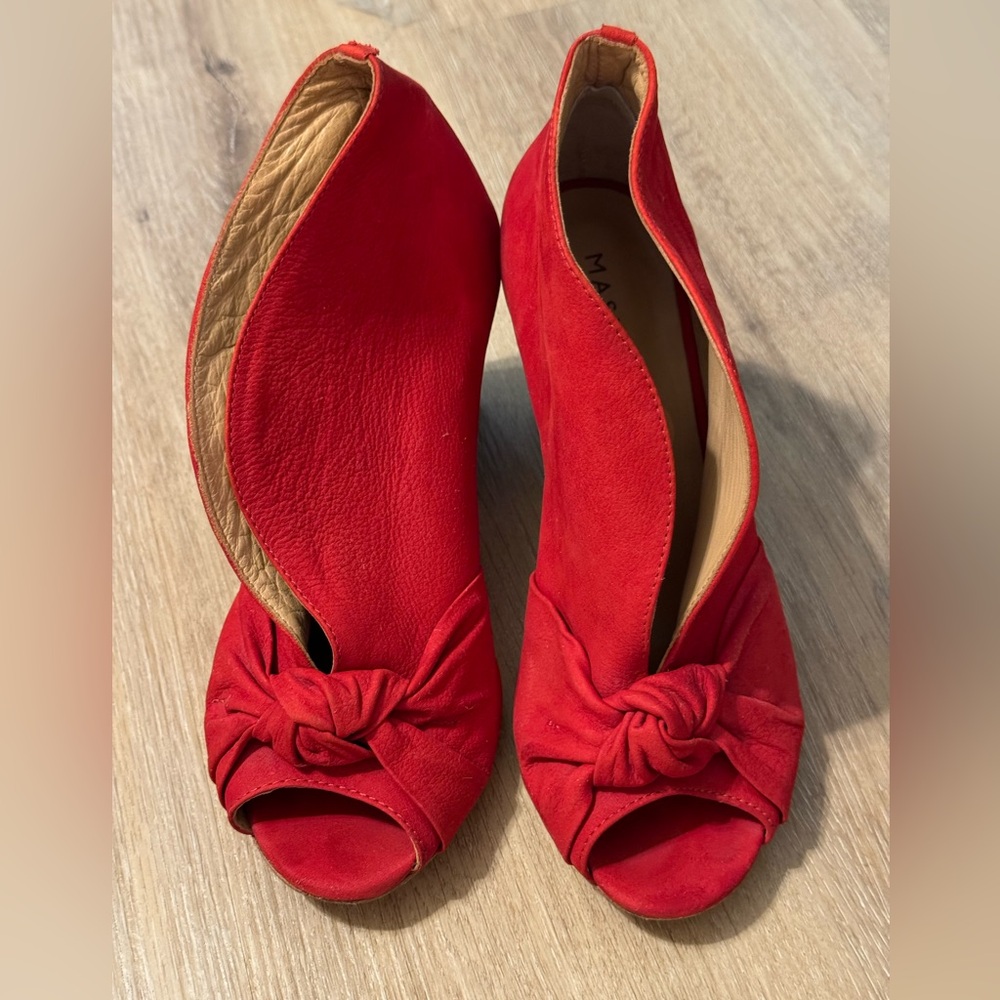 Red Leather heels. Size 7